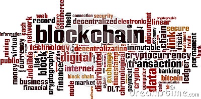 Blockchain word cloud Vector Illustration