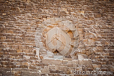 Blocked entrance to a Pyramid in Cairo Egypt Stock Photo