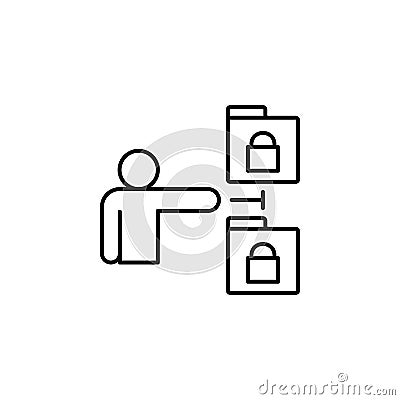Blocked, file, forbidden icon. Simple line, outline vector of confidential information icons for ui and ux, website or mobile Stock Photo