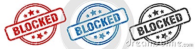 blocked stamp. blocked round isolated sign. Vector Illustration
