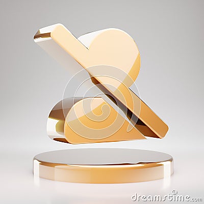 Blocked User icon. Yellow Gold Blocked User symbol on golden podium Stock Photo