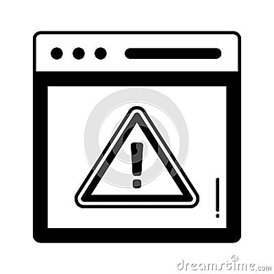 Blocked website half glyph vector icon which can easily modify or edit Vector Illustration