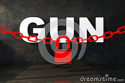 Blocking gun with chain lock Stock Photo