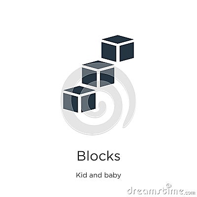 Blocks icon vector. Trendy flat blocks icon from kids and baby collection isolated on white background. Vector illustration can be Vector Illustration