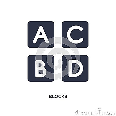 blocks icon on white background. Simple element illustration from kids and baby concept Vector Illustration