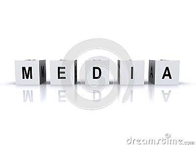 Blocks spelling word media Stock Photo