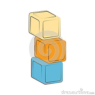 Blocks toy kids icon Vector Illustration