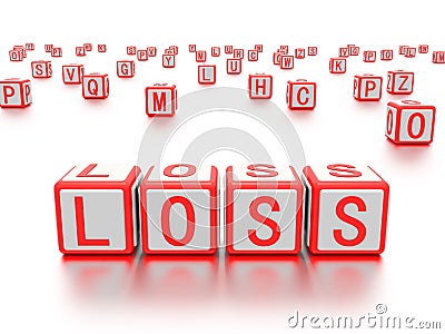 Blocks with the word loss written on it. Stock Photo