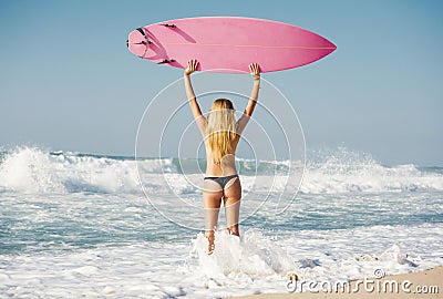 Blode surfer Girl Stock Photo