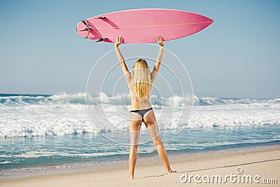 Blode surfer Girl Stock Photo