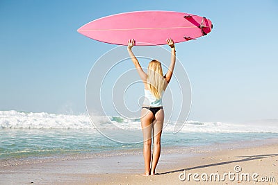 Blode surfer Girl Stock Photo