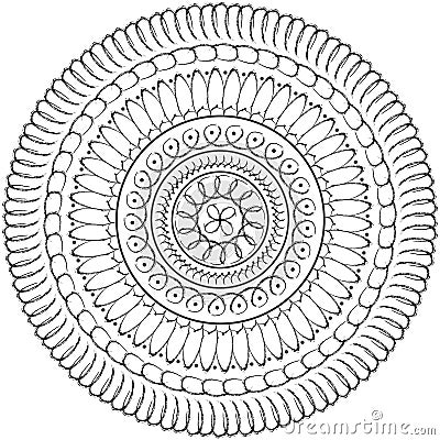 Bloemen Mandala, Geometrische Tekening  Heilige Cirkel 