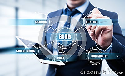 Blog Blogging Social Media Network Business Internet Technology Concept Stock Photo