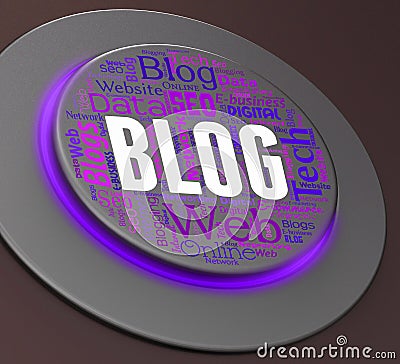 Blog Button Shows Pushbutton Switch And Websites Stock Photo