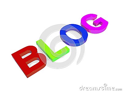 Blog colorful word on white Stock Photo