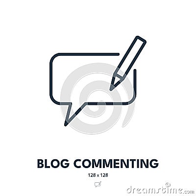 Blog Commenting Icon. Blogging, Comment, Message. Editable Stroke. Vector Icon Vector Illustration