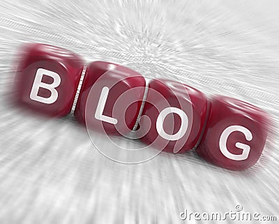 Blog Dice Displays Writing News Marketing Or Opinion Stock Photo