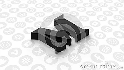 Blog host emblem from small particles. Motion. Abstract logotype of Medium online publishing platform appears on the Editorial Stock Photo