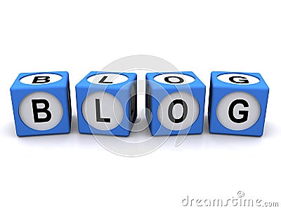 Blog spelled in cubes Stock Photo