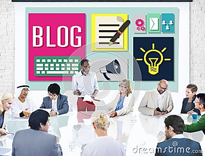 Blog Weblog Media Online Messaging Notes Concept Stock Photo