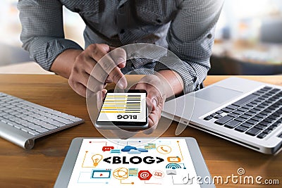 BLOG Website Online Internet Web Page Social Media Connection N Stock Photo