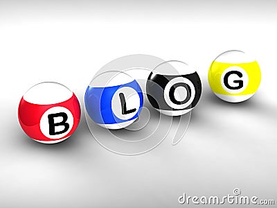 Blog Word Shows Weblog Blogging Stock Photo