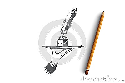 Blog, writing, message, website, communication concept. Hand drawn isolated vector. Vector Illustration