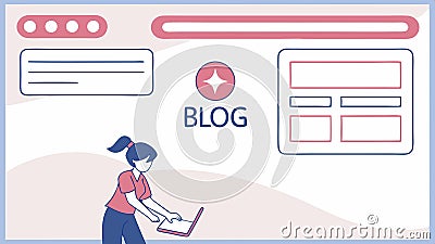Blog writing page template with blogger and content, Vector Design, Generative AI Vector Illustration