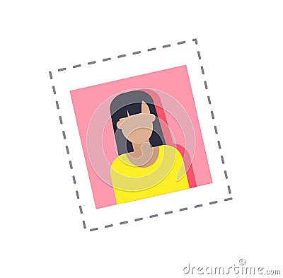 Blogger Profile Photograph Female Woman Vector Vector Illustration