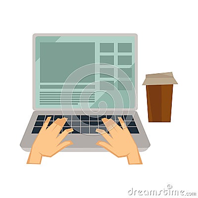 Blogger or vlogger user computer vector icons for blog or video vlog Vector Illustration
