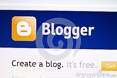 Blogger website Editorial Stock Photo