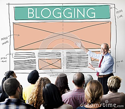 Blogging Blog Social Media Networking Internet Connecting Concept Stock Photo