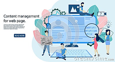 Blogging Concept, content management for web page Vector Illustration