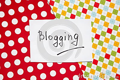 Blogging - word on colorful blackboard, internet blog and communication concept Stock Photo