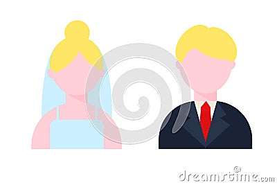 Blond bride and groom. Vector illustration Vector Illustration