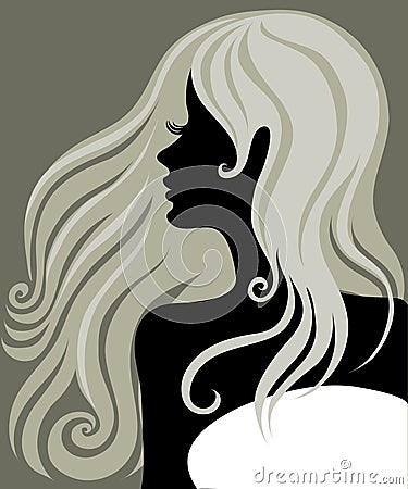 Blond girl with beautiful hair Vector Illustration
