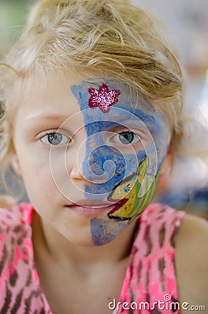 Child with face painting Stock Photo