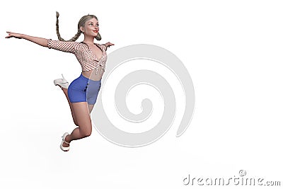 Blond girl pin up Stock Photo