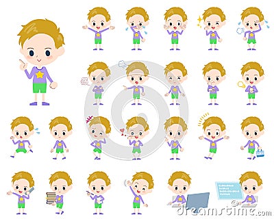 Blond hair boy Vector Illustration