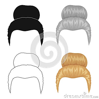 Blond hair with a shingle.Back hairstyle single icon in cartoon style vector symbol stock illustration web. Vector Illustration