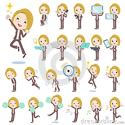 Blond hair woman White 2 Vector Illustration