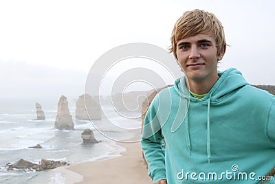 Blond man with hoody Stock Photo
