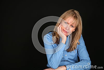 Blond middle aged woman Stock Photo