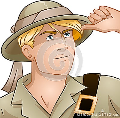 Blond Nature Explorer Vector Illustration