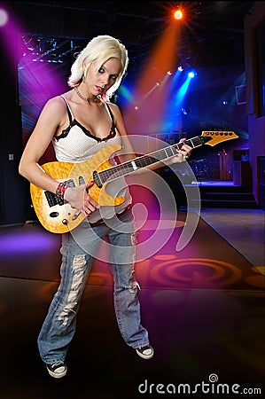 Blond punk musician Stock Photo