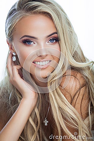 Blond smiling woman Stock Photo