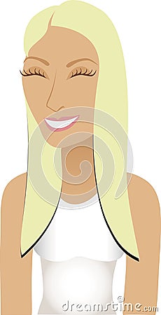 Blond Sporty Avatar Vector Illustration