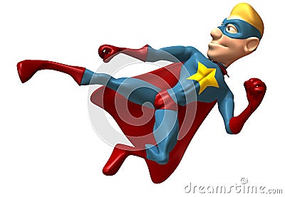 Blond superhero Stock Photo