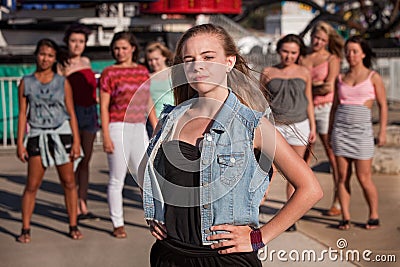 Blond Teen With Serious Attitude Stock Photo