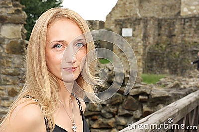 Blond young woman portrait Stock Photo